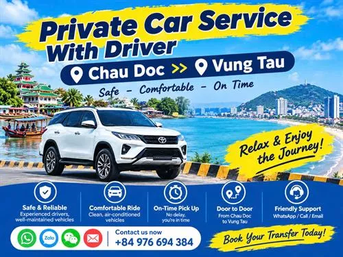 Chau Doc to Vung Tau Private Car Transfer
